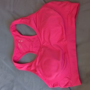 pink padded sports bra